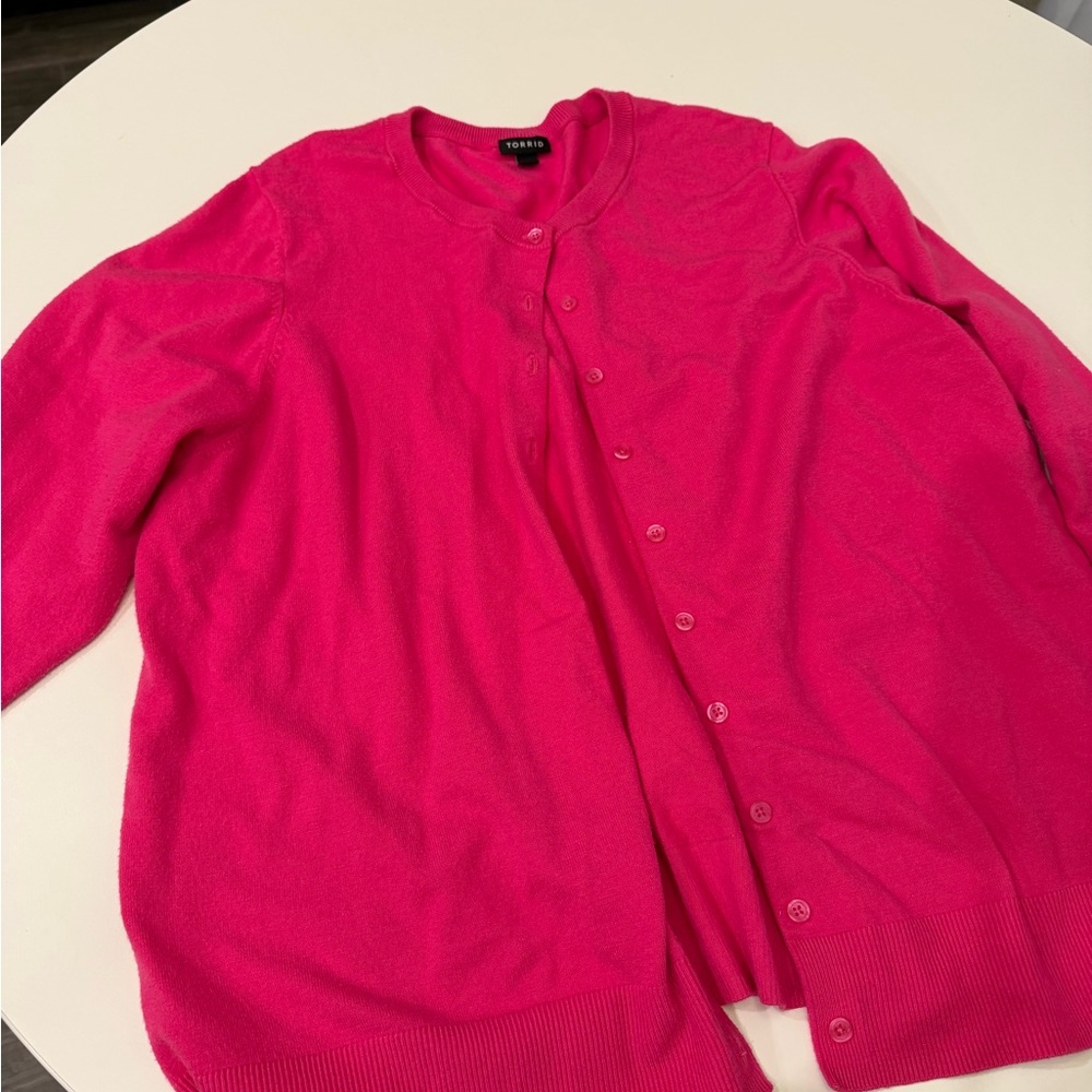 Torrid Vibrant Pink Cardigan Sweater